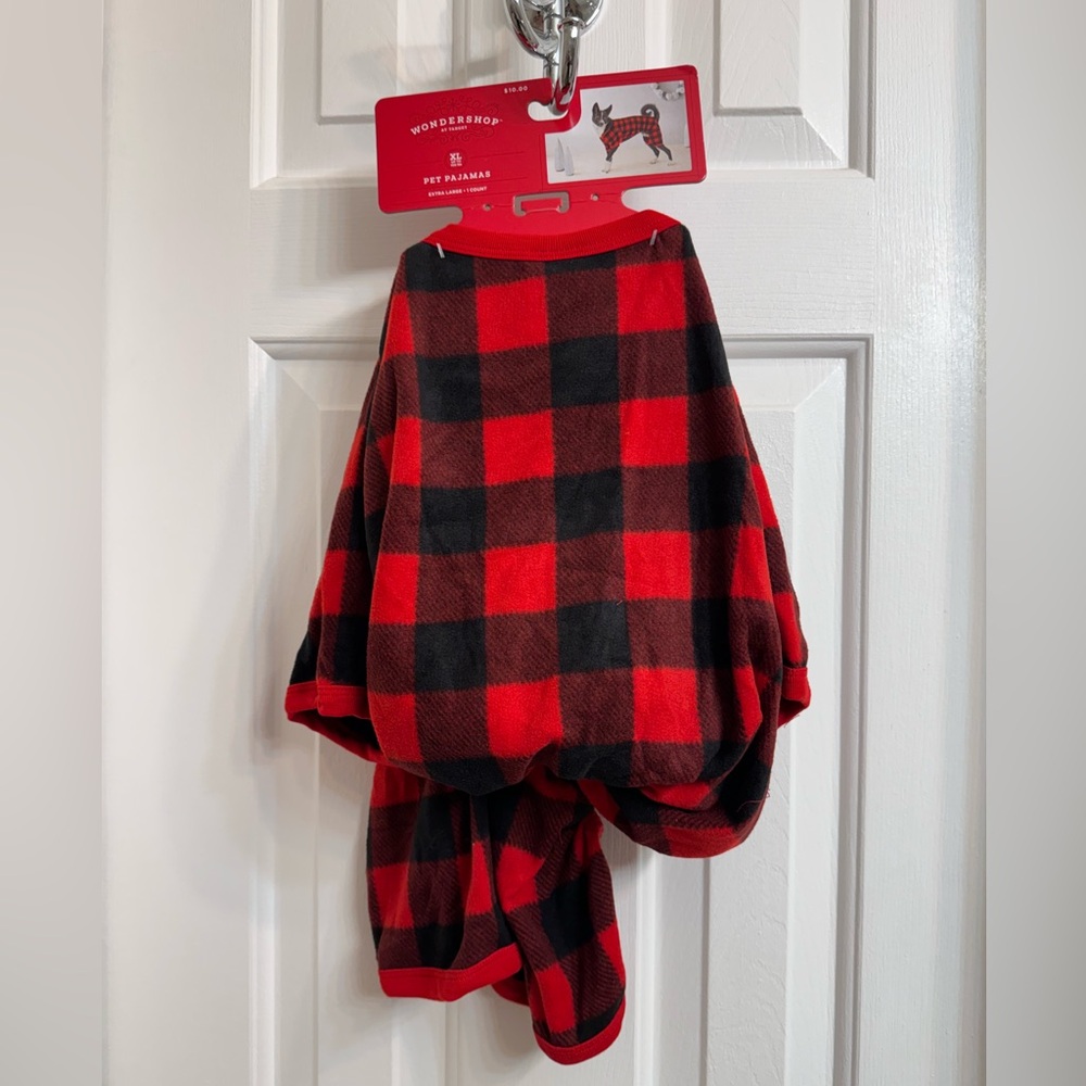 NEW! Buffalo Check Matching Family Dog / Cat Pajamas, Black/Red - Wondershop
